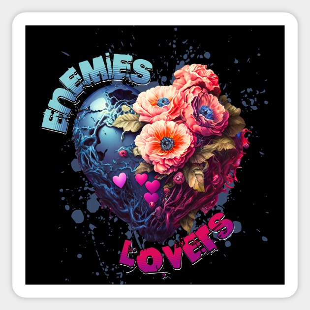 Enemies to lovers floral heart motif Sticker by sigmarule